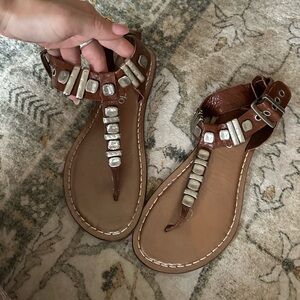 Bernardo Leather studded thong sandal